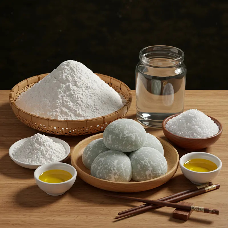 Thành phần phổ biến nhất là bột gạo nếp